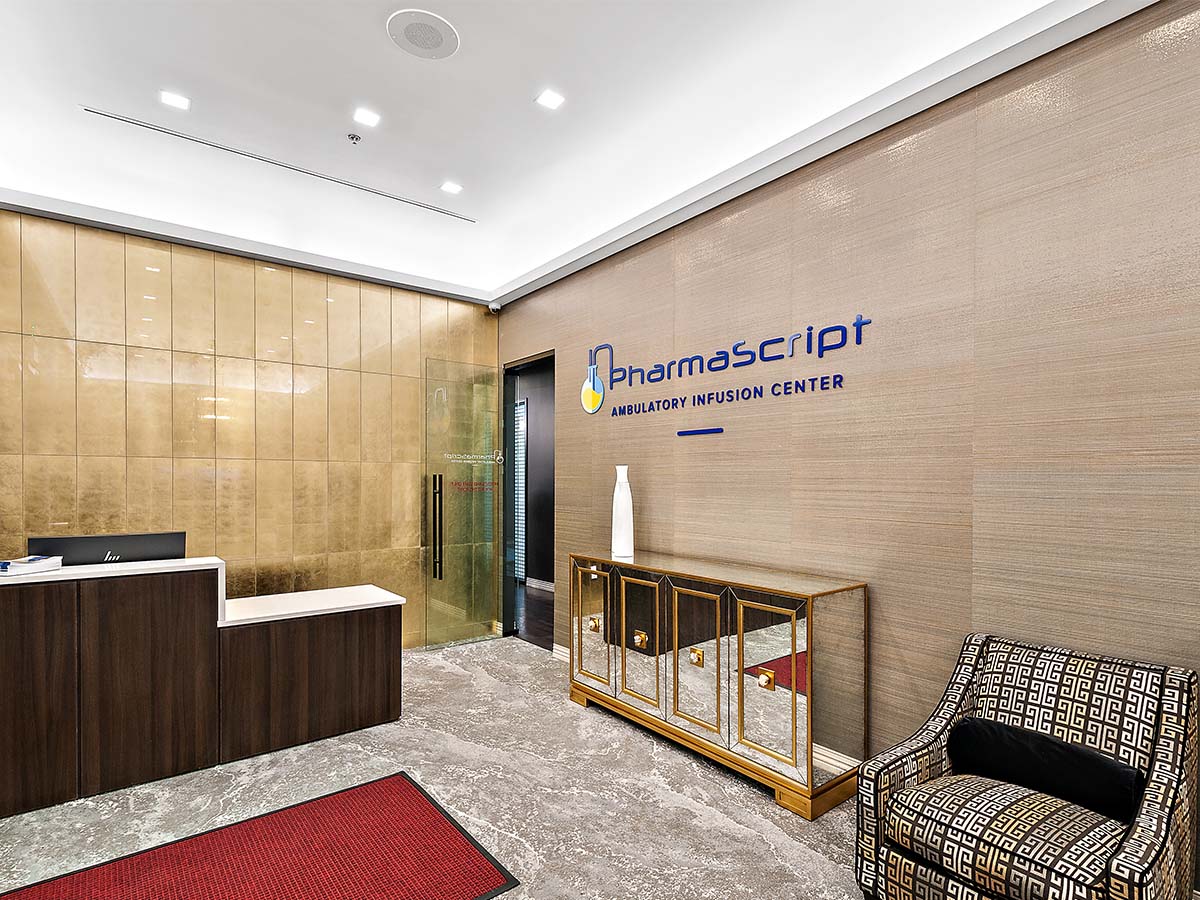 A comfortable and welcoming check-in area